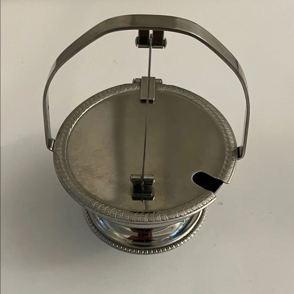 Vintage Rare Keystone Chrome Plated Sugar Bowl w/Handle